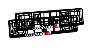 Set 2 bucati, suport numar inmatriculare personalizat Audi