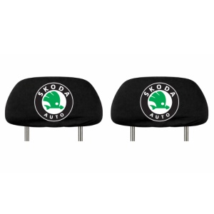 Set 2 huse tetiere negre, pentru gama auto SKODA