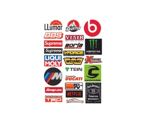 Set 23 bucati Stickere auto - Brands, Creative Rey®