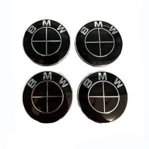 Set 4 Capace Aliaj BMW, Interior 52mm - 56mm Exterior. Negru Complect