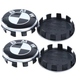 Set 4 Capace Jante Aliaj BMW, Diametru 52mm interior - 56 mm exterior, Alb/Negru - Img 2