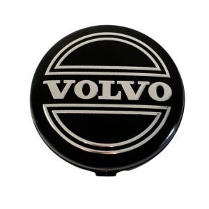 Set 4 capace pentru jante aliaj VOLVO, Argintiu/Negru, 64mm - Img 2