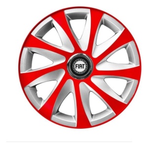 Set 4 capace roti 14 inchi R14 Drift Rosu-Gri, Compatibil cu Fiat - Img 3