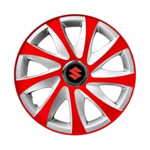Set 4 capace roti 14 inchi R14 Drift Rosu-Gri, Compatibil cu Suzuki - Img 3