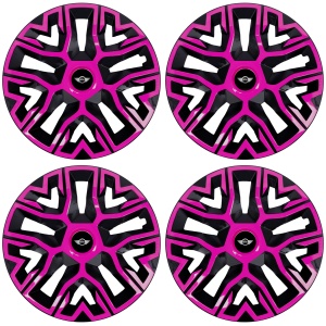 Set 4 Capace Roti 15 `` Best Roz-Negru, Compatibile Cu Mini - Img 2