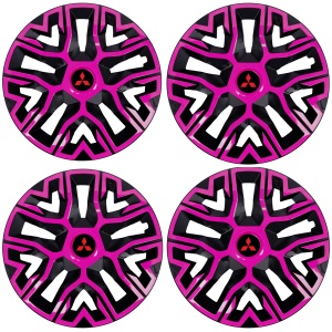 Set 4 Capace Roti 15 `` Best Roz-Negru, Compatibile Cu Mitshubisi - Img 2