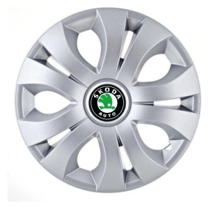 Set 4 Capace Roti 15 inchi (R15), Compatibil Cu Skoda, model Top Gri - Img 2
