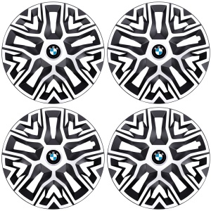 Set 4 Capace Roti 16 `` Best Alb-Negru, Compatibile Cu BMW - Img 2