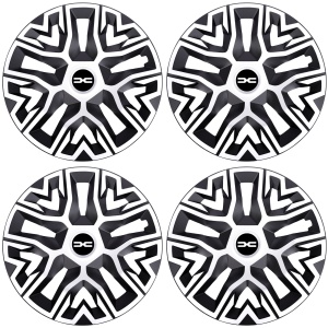 Set 4 Capace Roti 16 `` Best Alb-Negru, Compatibile Cu Dacia Nou - Img 2