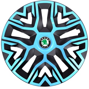 Set 4 Capace Roti 16 `` Best Azur-Negru, Compatibile Cu Skoda - Img 1