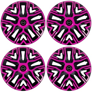 Set 4 Capace Roti 16 `` Best Roz-Negru, Compatibile Cu Nissan Nou - Img 2