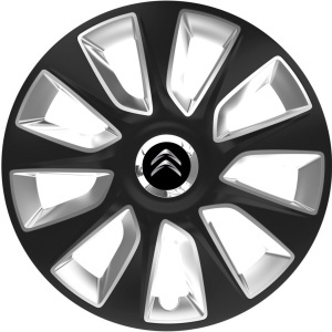 Set 4 Capace Roti 16 inchi (R16) Stratos Gri-Negru, Compatibile Cu Citroen
