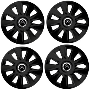 Set 4 Capace Roti 16 inchi (R16) Stratos Negru, Compatibile Cu Citroen - Img 2