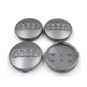 Set 4 capace roti 60mm gri compatibil jante aliaj Audi