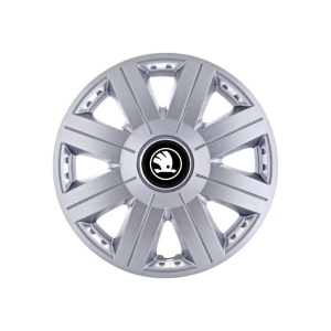 Set 4 Capace Roti Autohelix MSA® potrivite jantelor de 14 inch, pentru Skoda Alb Negru model Cosmos Gray - Img 2