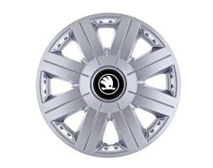 Set 4 Capace Roti Autohelix MSA® potrivite jantelor de 14 inch, pentru Skoda Alb Negru model Cosmos Gray