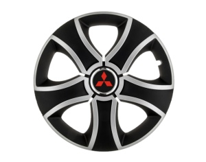 Set 4 capace roti Bis Gri-Negru R15 pentru gama auto Mitsubishi - Img 1