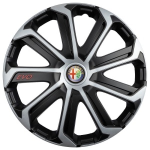 Set 4 Capace Roti Evo Gri-Negru R16, pentru ALFA ROMEO - Img 2