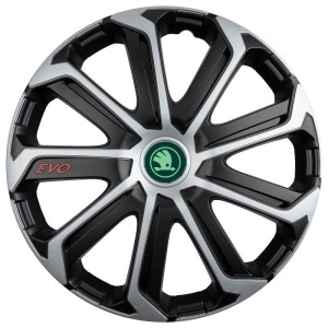 Set 4 Capace Roti Evo Gri-Negru R16, pentru Skoda Nou Verde - Img 2