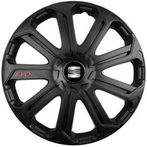 Set 4 Capace Roti Evo Negru R15, Pentru Seat - Img 1