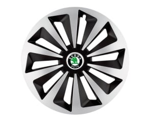 Set 4 capace roti Fox Gri-Negru R16 Compatibil Cu Skoda