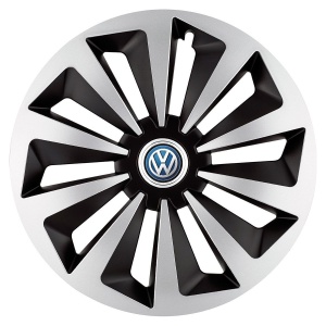 Set 4 capace roti Fox Gri-Negru R17 pentru gama auto Volkswagen - Img 3
