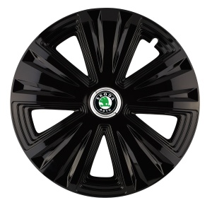 Set 4 capace roti Glory negru R15 pentru gama auto Skoda - Img 1