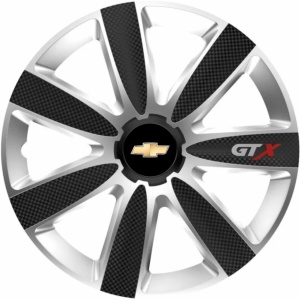 Set 4 Capace Roti GTX Carbon Gri-Negru R15, Compatibil Cu Chevrolet - Img 1