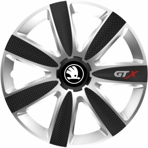 Set 4 Capace Roti GTX Carbon Gri-Negru R15, Compatibil Cu Skoda Nou - Img 1