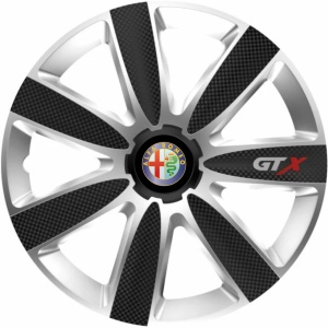 Set 4 Capace Roti GTX Carbon Gri-Negru R17, Compatibil Cu Alfa Romeo - Img 1