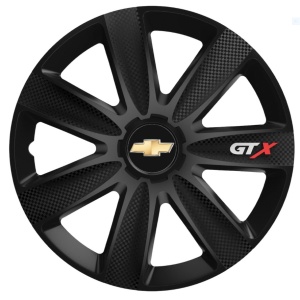 Set 4 Capace Roti GTX Carbon Negru R14, Compatibil Cu Chevrolet - Img 1