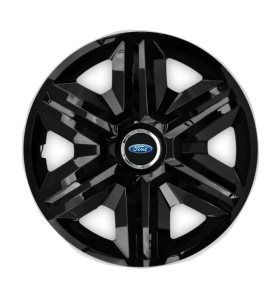Set 4 capace roti Hubcaps fast black R16 pentru gama auto Ford - Img 1