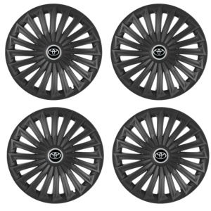 Set 4 capace roti Joy Negru R17 pentru gama auto Toyota - Img 2