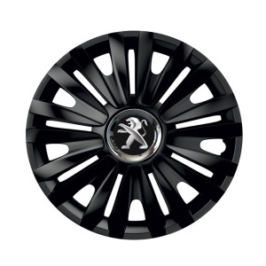 Set 4 capace roti Negre Cu Inel Cromat Royal R15 Compatibil Cu Peugeot - Img 3