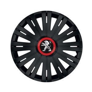 Set 4 capace roti Negre Cu Inel Rosu Active R14 Compatibil Cu Peugeot - Img 3