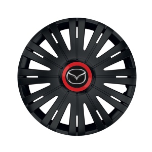 Set 4 capace roti Negre Cu Inel Rosu Active R15 Compatibil Cu Mazda