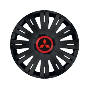 Set 4 capace roti Negre Cu Inel Rosu Active R16 pentru gama auto Mitsubishi - Img 1