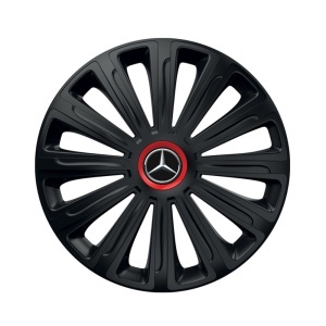 Set 4 capace roti Negre Cu Inel Rosu Trend R16 Compatibil Cu Mercedes-Benz - Img 3