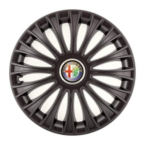 Set 4 Capace Roti, potrivite jantelor de R14, pentru Alfa Romeo, model dino Negru - Img 3