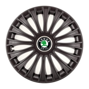 Set 4 Capace Roti, potrivite jantelor de R14, pentru Skoda, model dino Negru - Img 3