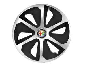 Set 4 capace roti Roco Gri-Negru R15 Compatibil Cu Alfa Romeo