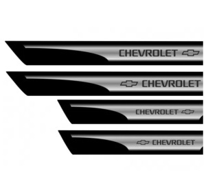 Set 4 stickere protectii praguri gri pentru Chevrolet crom - Img 2