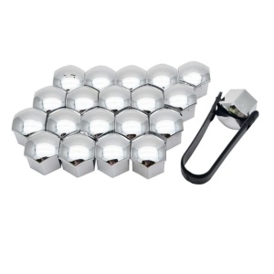 Set capacele ornament prezoane. 20+1 cadou. 17 mm. culoare Cromat