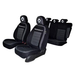 Set Huse Scaune Pentru RENAULT MASTER (2+1) 2011-2019 TIP 2, Premium Negru/Gri