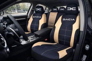 Set Huse Scaune Universale Compatibile cu Dacia Nou – Negru/Crem - Img 2