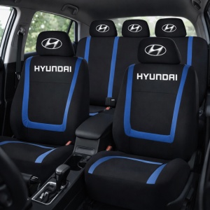 Set Huse Scaune Universale Compatibile cu Hyundai – Negru/Albastru - Img 2