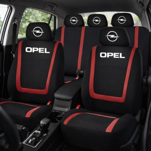 Set Huse Scaune Universale Compatibile cu Opel – Negru/Rosu - Img 2