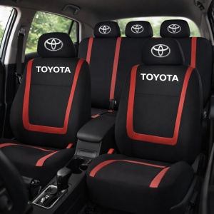 Set Huse Scaune Universale Compatibile cu Toyota– Negru/Rosu - Img 2