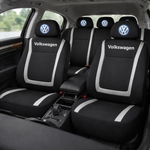 Set Huse Scaune Universale Compatibile cu Volkswagen – Negru/Gri - Img 2