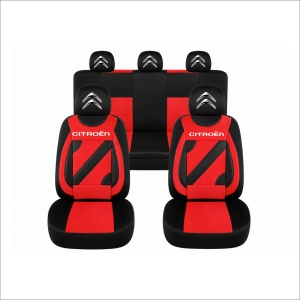 Set Huse Scaune Universale Nero Rosu Personalizate cu Citroen